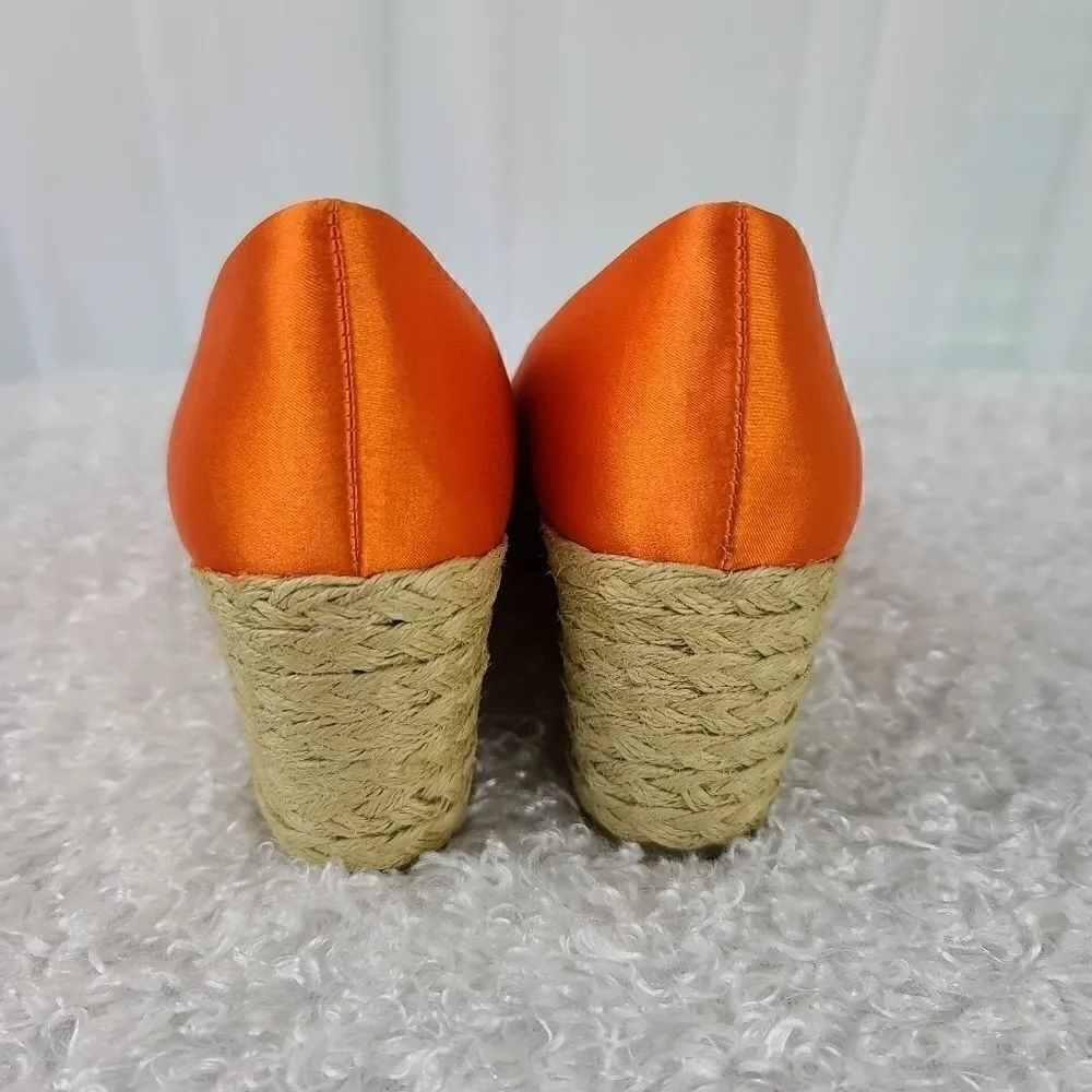 Chaps Wedge Heel Espadrille Orange 7.5